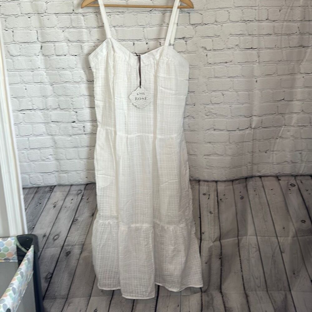 Knox Rose White Lined Summer Dress size large NEW with a Defect